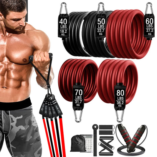 300LBS Fitness Resistance Bands Set for Home Gym