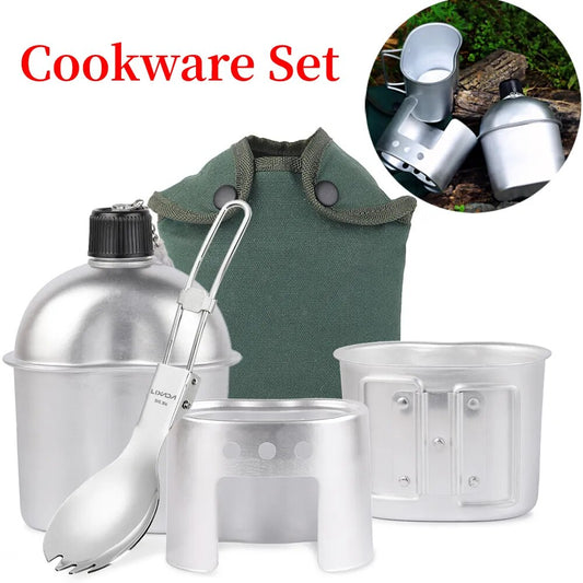 Camping Cookware Cup Wood Stove Set Outdoor