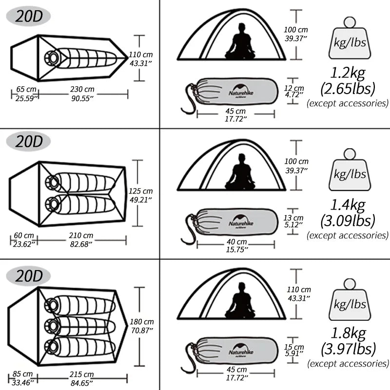 Outdoor Camping Ultralight 2 Person Tent